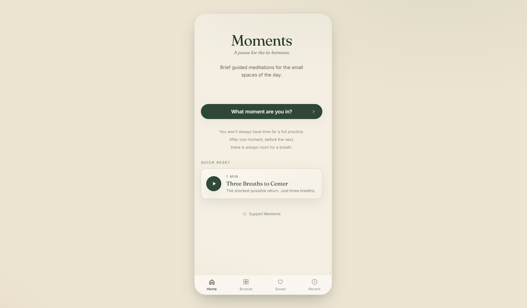 Moments Meditation, website by Nathan Himes